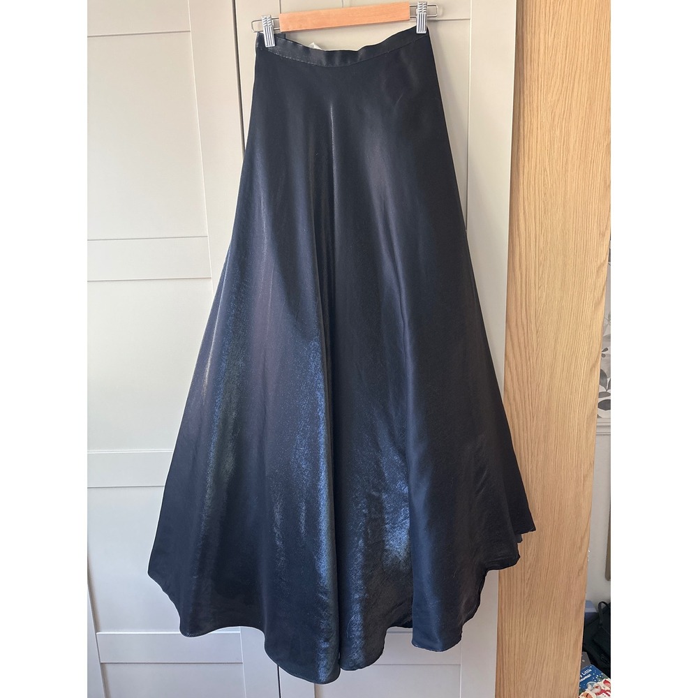 Silvergate Black Shimmer Maxi Skirt Small Full Flared Formal Crinoline USA Made